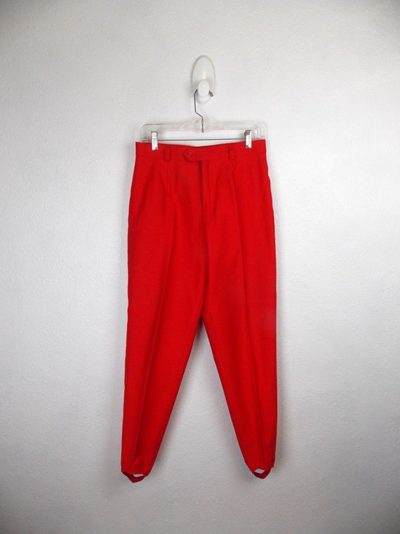80s rayon slacks usa製 ヴィンテージ　ドレープ Vintage 80s red stirrup - Gem