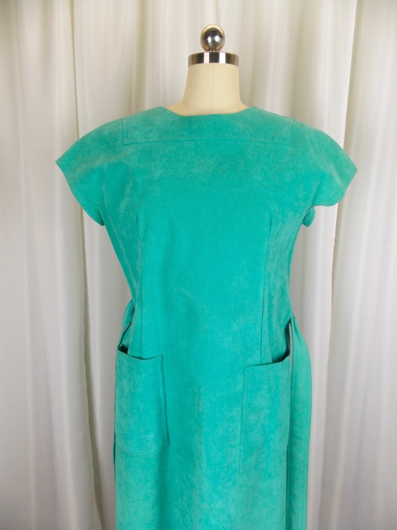 Turquoise Blue Ultra Suede Dress - image 7
