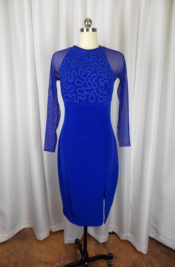 1990's Body Con Dress Cobalt Blue J Harris