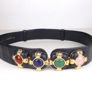 Vintage Judith Leiber Statement Belt in Dark Navy Blue  display picture 1
