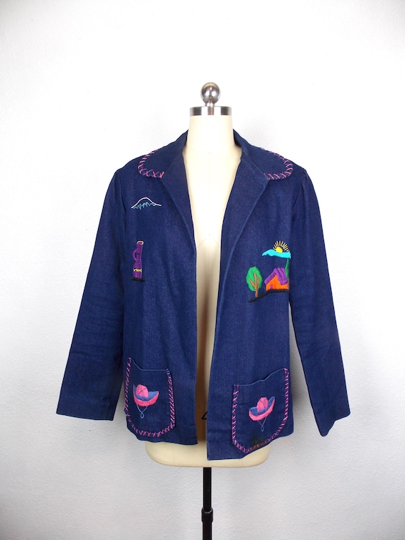 Vintage Woman's Embroidered "Mexican" Tourist Den… - image 2