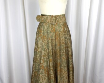 Maxi gonna Bernat Klein degli anni '70 RARA con cintura abbinata 28 "in vita