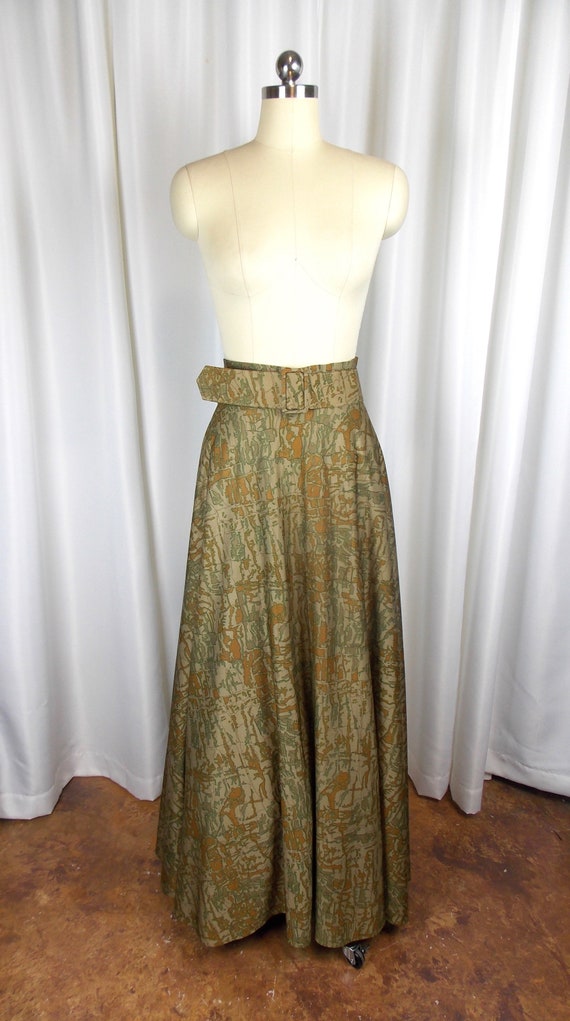 RARE 1970's Bernat Klein Maxi Skirt with Matching… - image 1