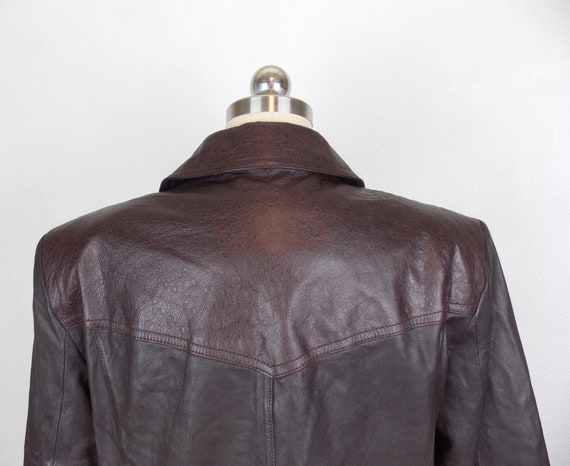 1990's NOS Braefair Leather Jacket Blazer Brown S… - image 5