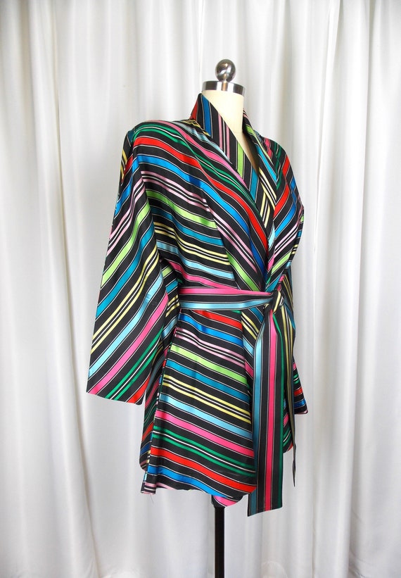 1940's 1950's Maxan Jacket Multicolor Striped Ope… - image 2