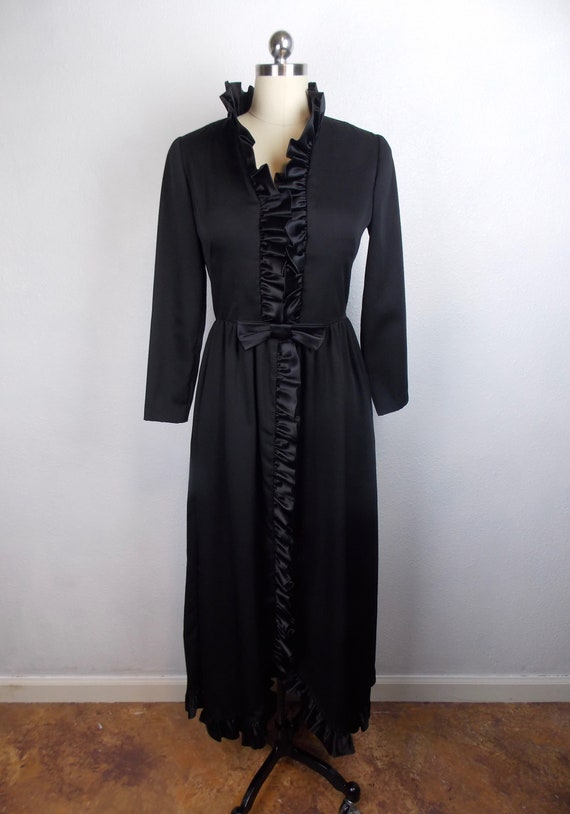 Vintage 80's Rose red & black formal dress M main image 0