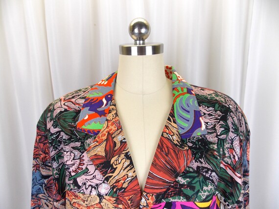 Ethnic Patchwork Print Jacket Blazer Flying Down … - image 2