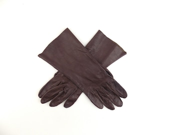 Bracelet gants en cuir marron vintage Longueur taille 6