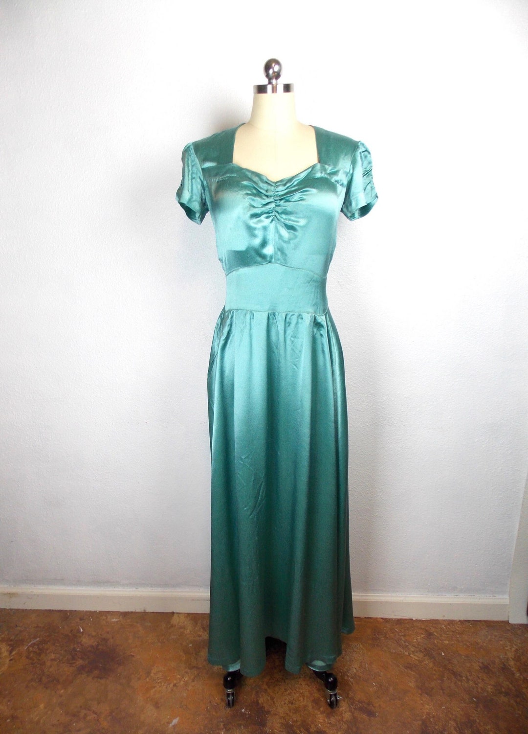 1930's Satin Formal Dress Full Length - Etsy