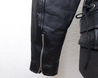 Vintage Black Leather Motorcycle Jacket Sz 40 - Etsy Vintage Black Leather Motorcycle Jacket Sz 40 - Etsy