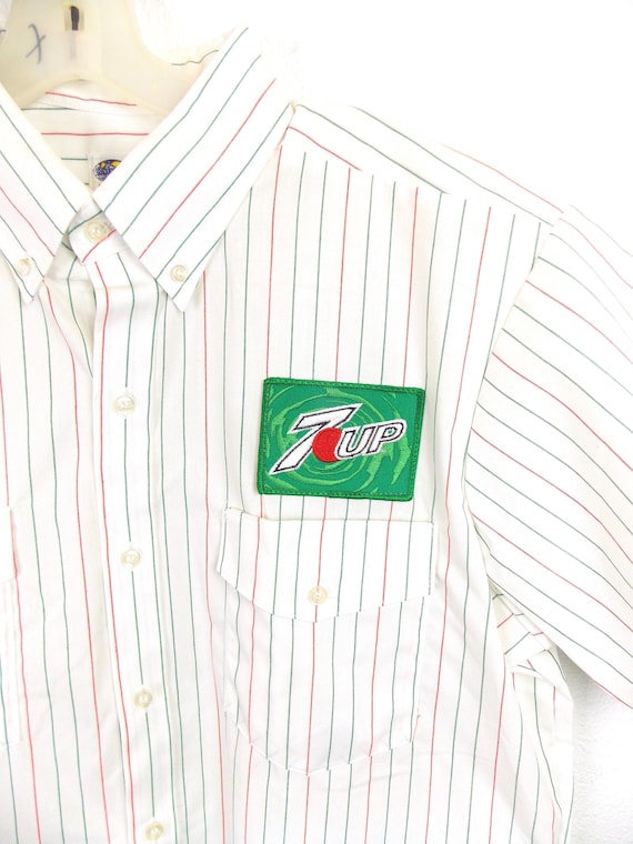 Vintage 7UP Uniform Work Shirt Striped Button Down Short Sleeve - Etsy