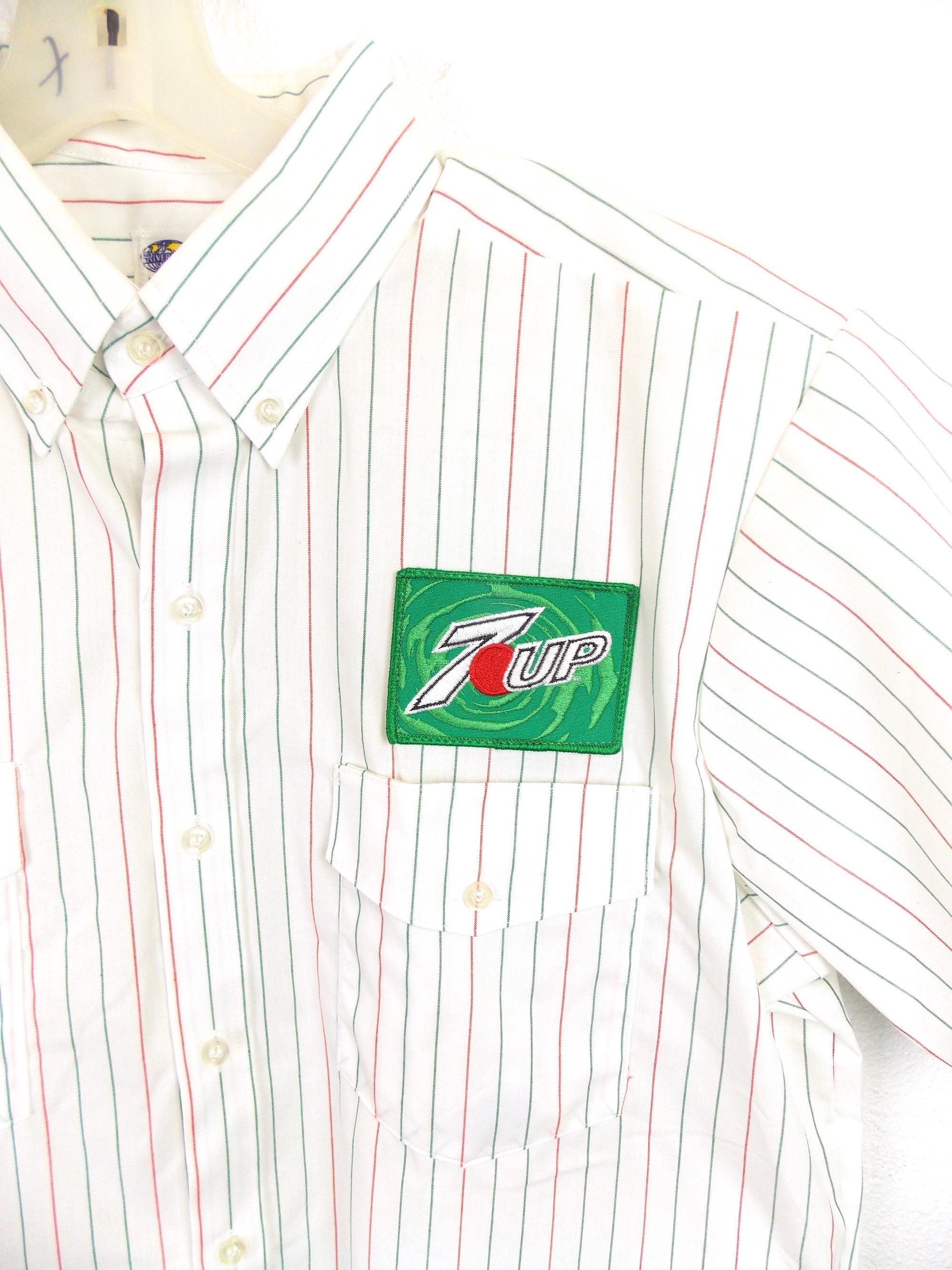 Vintage 7UP Uniform Work Shirt Striped Button Down Short Sleeve - Etsy