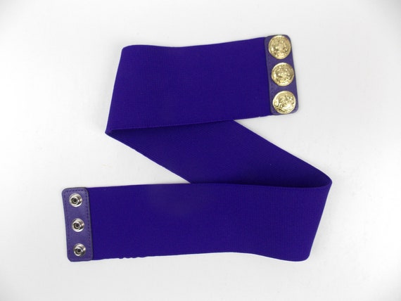 1980's Purple Stretch Cinch Belt - image 1