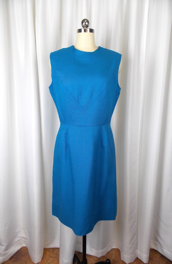 1960's Fred Rothschild Sleeveless Dress Blue