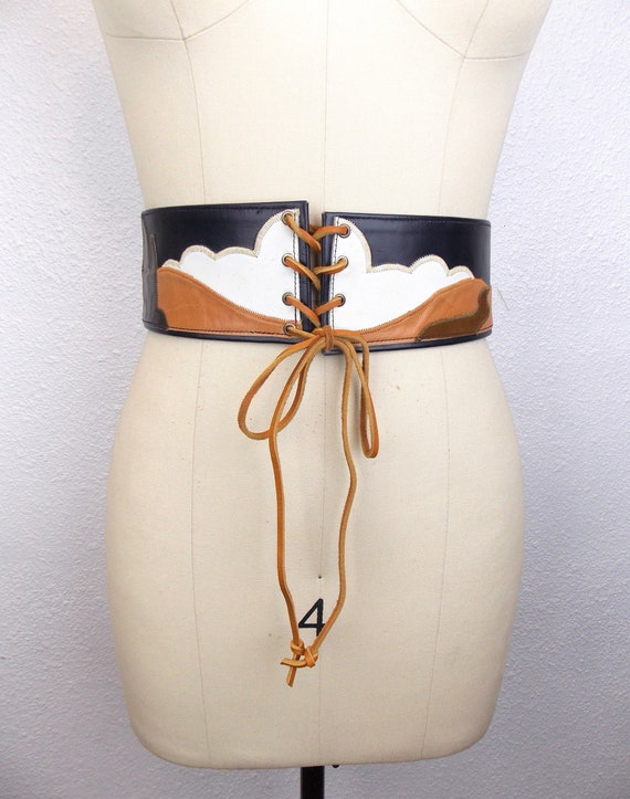 1970's **Rare** Nigel Lofthouse Appliquéd Leather… - image 1