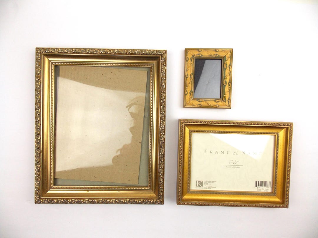 Set of 3 Vintage Photo Picture Frames in Gold Color - Etsy