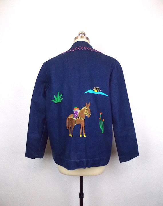 Vintage Woman's Embroidered "Mexican" Tourist Den… - image 1