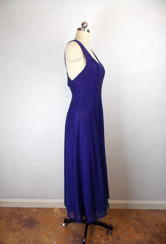 1990's Iridescent Purple Blue Formal Dress All Th… - image 3