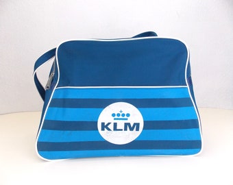 Vintage KLM Airlines Travel Bag Shoulder Bag Carry On Bag