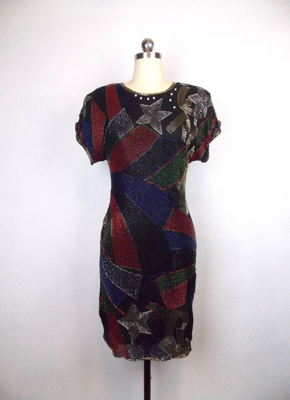 1990's Sequined Cocktail Dress XS Size 2