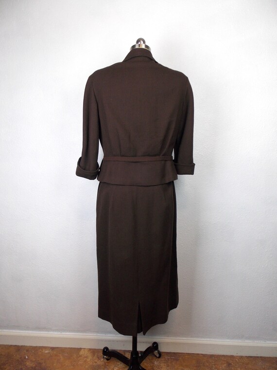 1940's 1950's Woman's Suit in Brown Handmacher La… - image 6