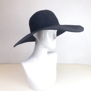 Vintage KOKIN Blue Felt Hat with Large Wide Brim