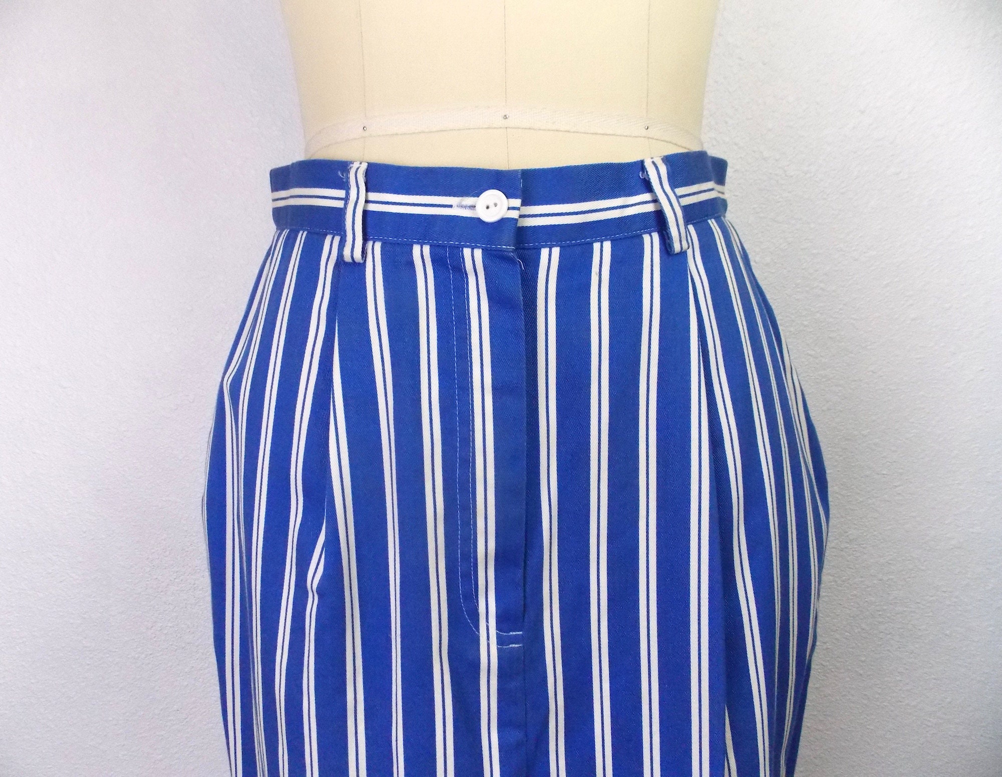 Jupe Crayon Midi Précis – Femme – Bleue, Taille 8 – Mélange Laine, état Excellent