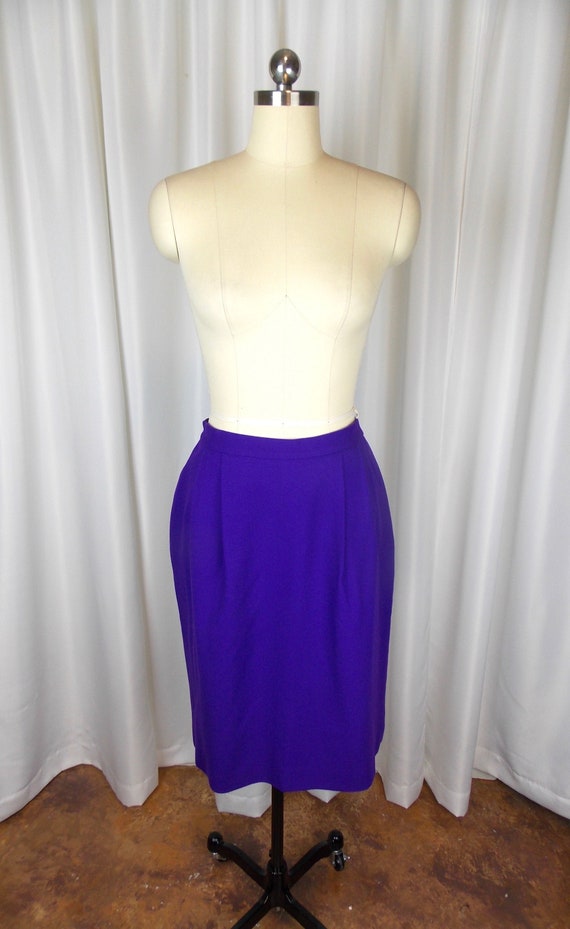 Purple Wool Pencil Skirt Neiman Marcus