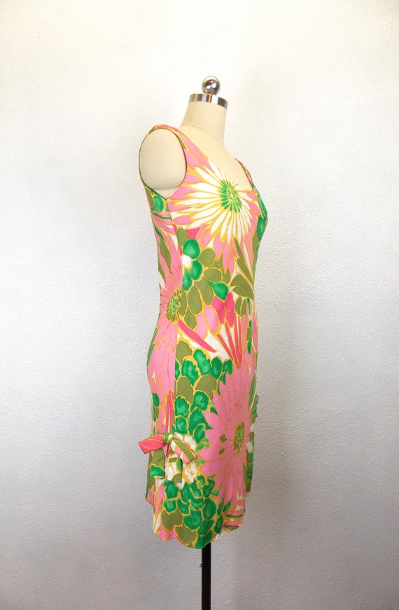 1970's Geoffrey Beene Silk Linen Dress Sleeveless… - image 3