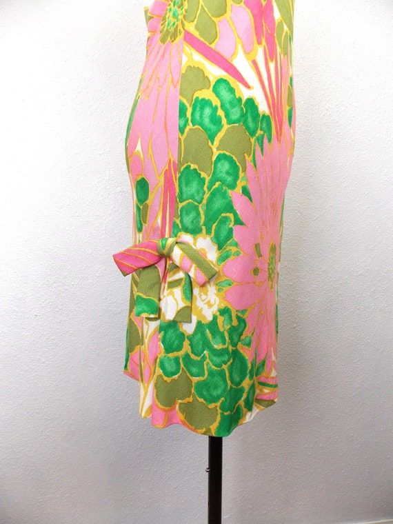 1970's Geoffrey Beene Silk Linen Dress Sleeveless… - image 4