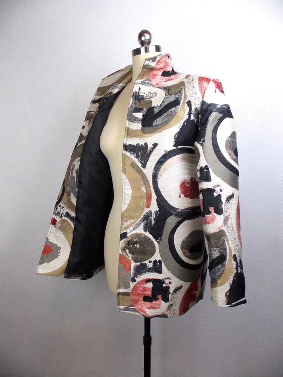 Abstract Pattern Tapestry Blazer Jacket 1990's si… - image 4