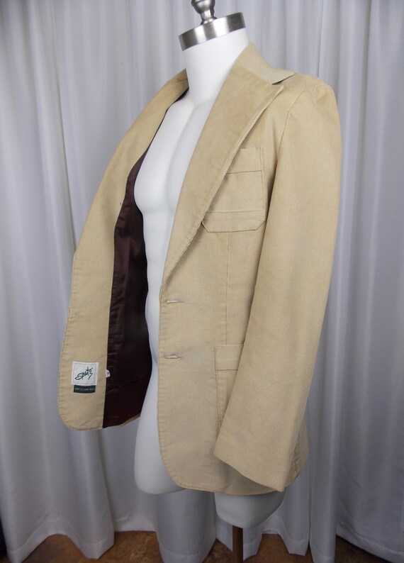 1970's Mens Corduroy Sports Jacket Blazer Size 38… - image 7
