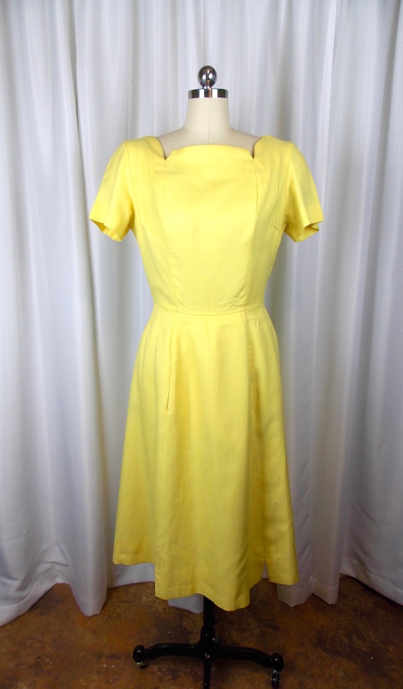 1960's Bright Yellow Dress Kerrybrooke