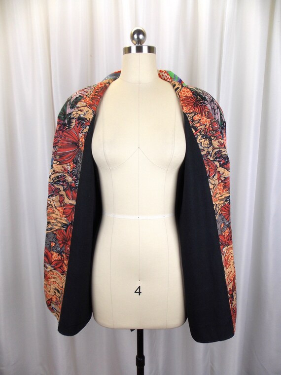 Ethnic Patchwork Print Jacket Blazer Flying Down … - image 6