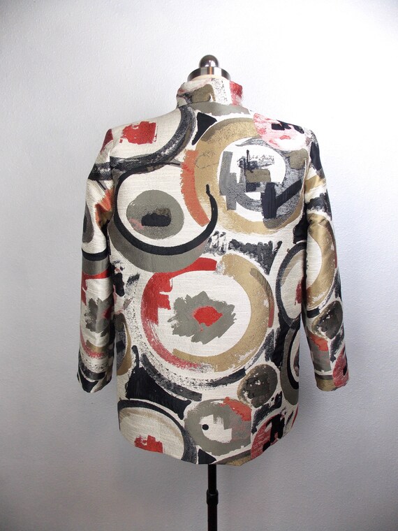 Abstract Pattern Tapestry Blazer Jacket 1990's si… - image 3