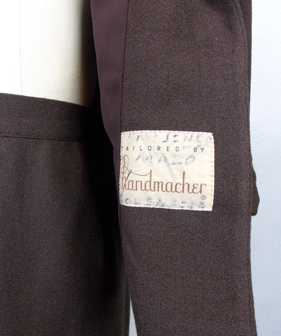 1940's 1950's Woman's Suit in Brown Handmacher La… - image 8