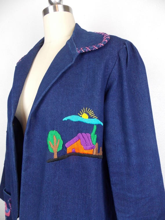 Vintage Woman's Embroidered "Mexican" Tourist Den… - image 3