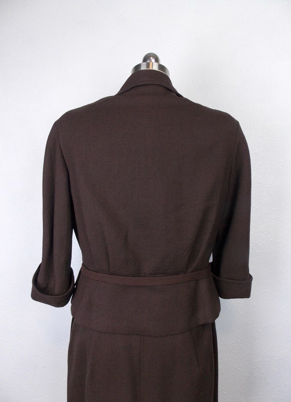 1940's 1950's Woman's Suit in Brown Handmacher La… - image 5