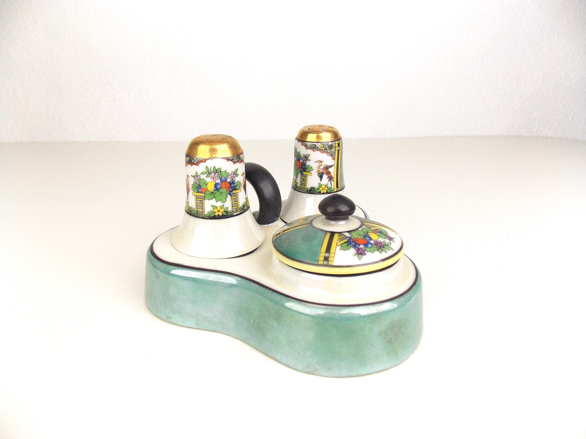 1920's Noritaki Porcelain Condiment Salt Pepper Set
