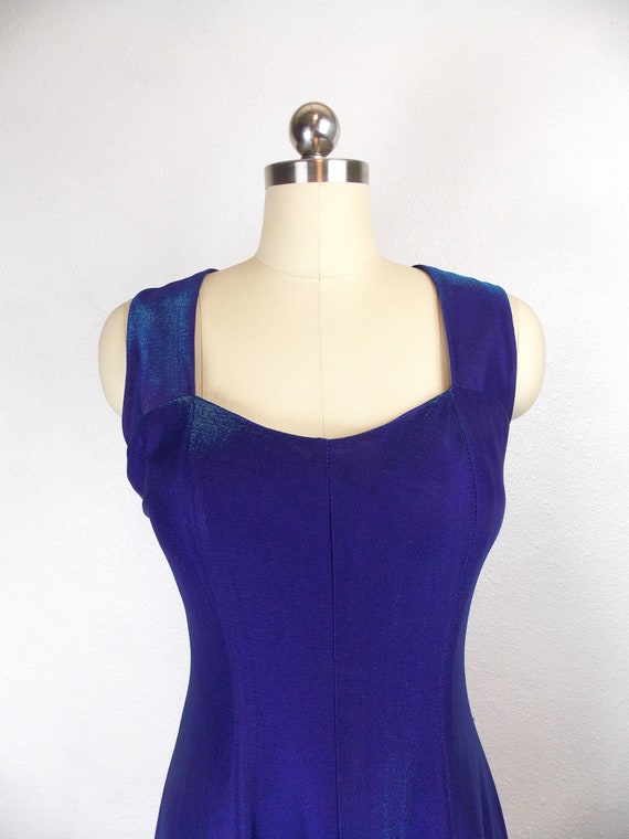 1990's Iridescent Purple Blue Formal Dress All Th… - image 2