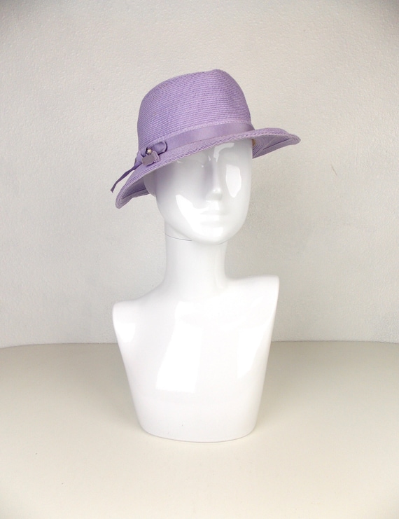 Vintage Miss Schiaparelli Fedora Hat Purple Lilac