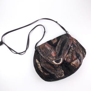Vintage Shariff Leather Patchwork Shoulder Bag Purse