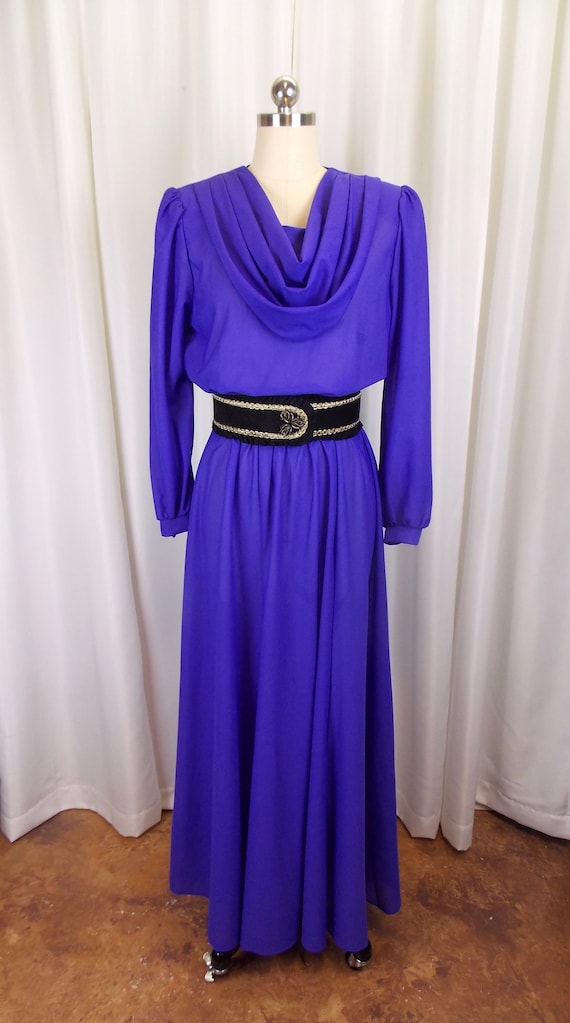 Purple Check Printed Half Sleeve Maxi Dress