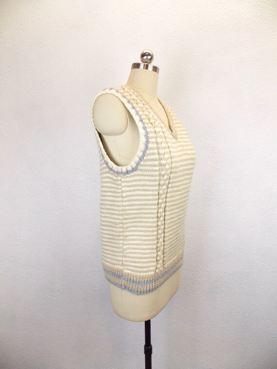 Vintage Sweater Vest in Beige Tan Gray - image 3