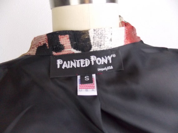 Abstract Pattern Tapestry Blazer Jacket 1990's si… - image 5