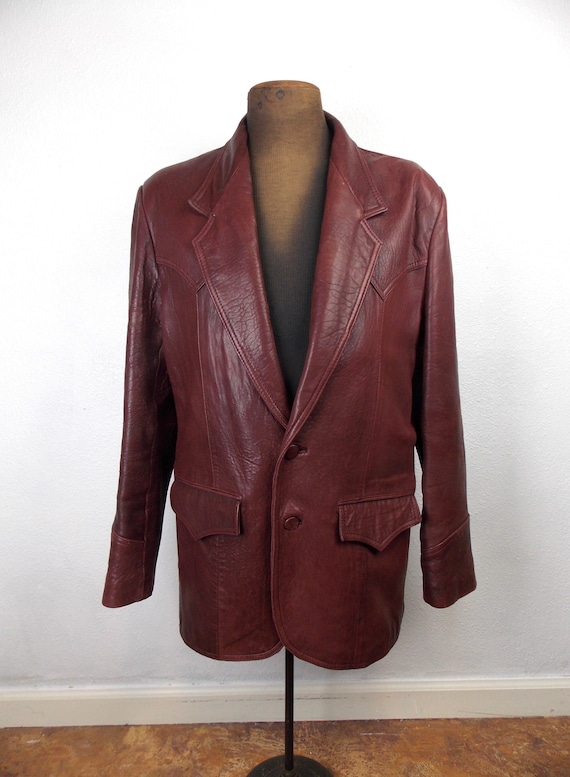 Men's Vintage Leather Blazer Pioneer Wear Size 44