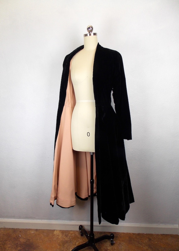 1940s Classic Black Princess Coat