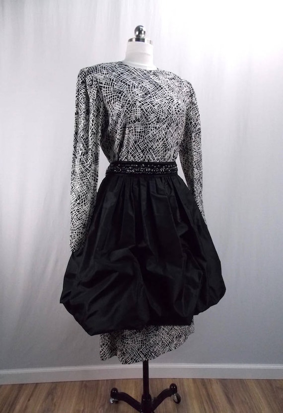 1970's Designer Bill Blass Formal Dress with Peplu