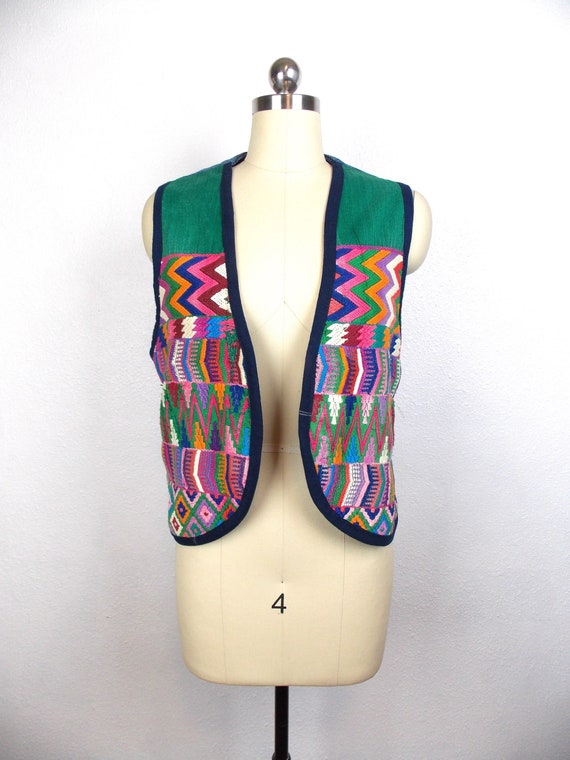 Vintage Guatemalan Vest Richly Embroidered