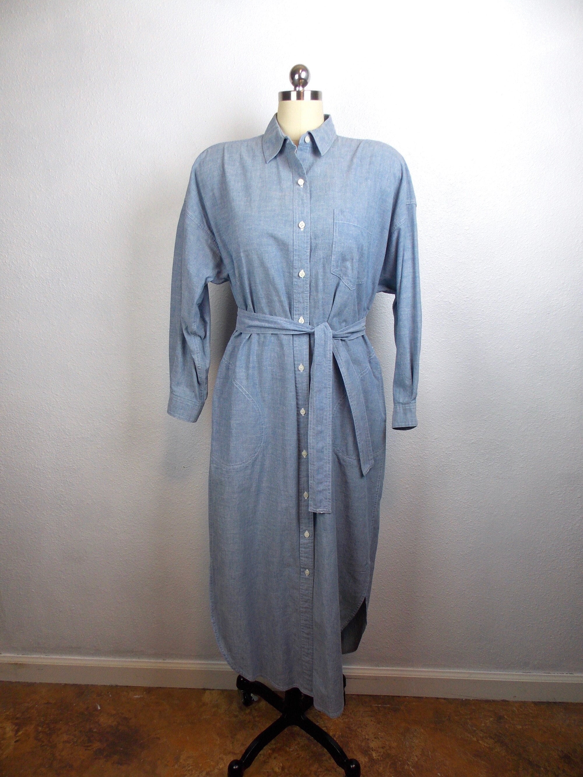 JG Hook Chambray Shirt Dress 100% Cotton Size 14 - Etsy